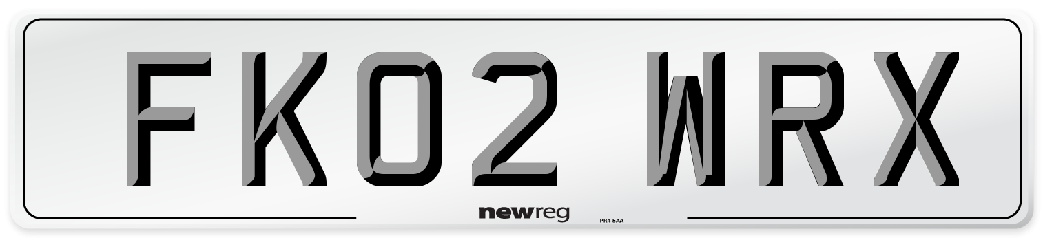 FK02 WRX Number Plate from New Reg